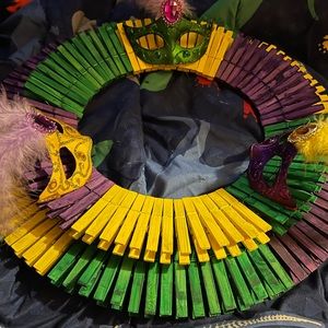 Handpainted custom Clothespin wreaths can make any design.